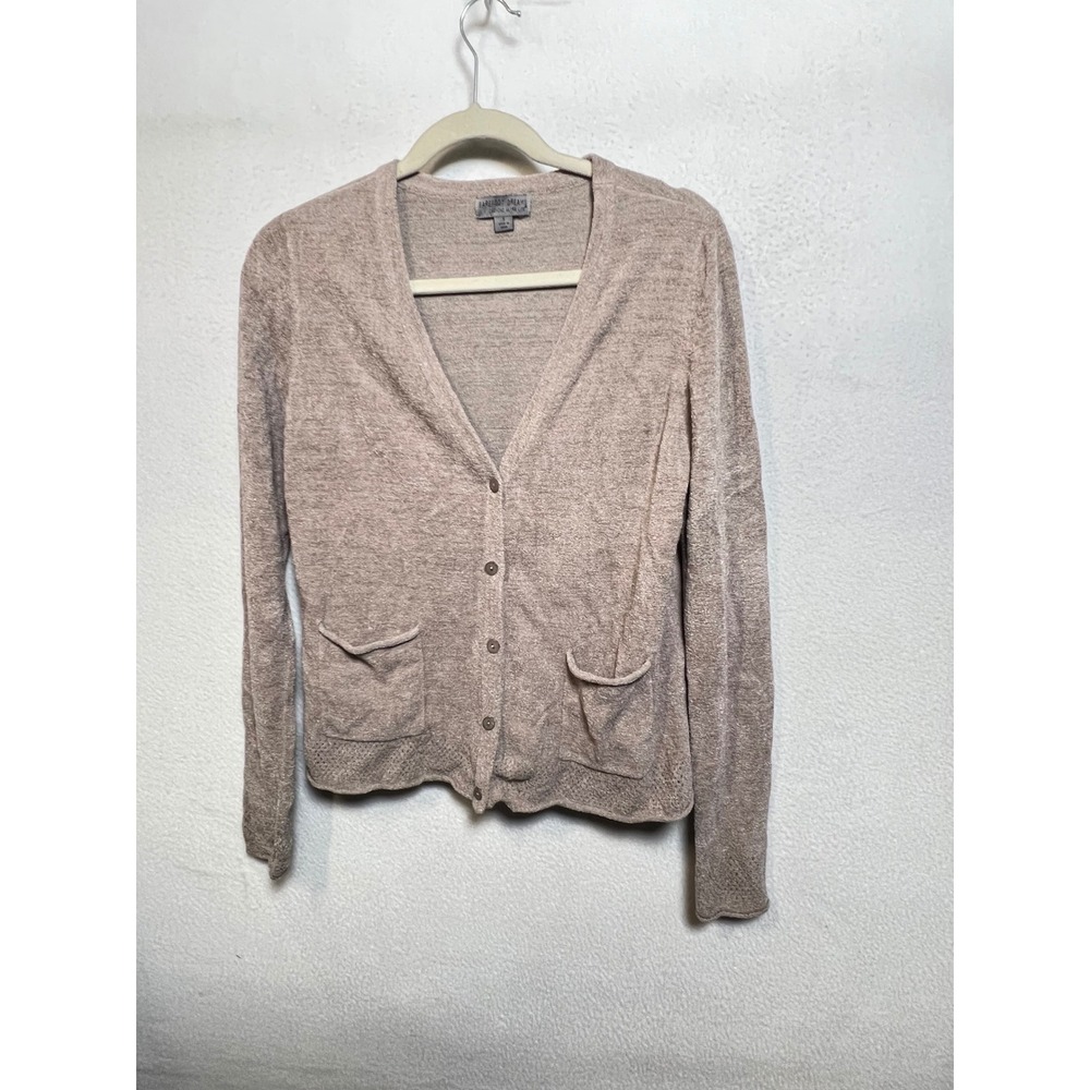 Barefoot Dreams CozyChic‎ Ultra Lite Cardigan Taupe V-Neck Sweater Small